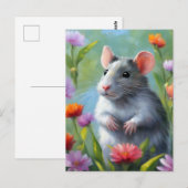 Carte Postale Impressionnisme Beauté Rat coloré (Devant / Derrière)