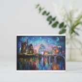 Carte Postale Impressionniste Austin City peinture du centre-vil (Debout devant)