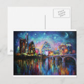 Carte Postale Impressionniste Austin City peinture du centre-vil (Devant / Derrière)