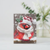 Carte Postale Impressionniste Cardinal Bird Scarf & Casquette en (Debout devant)