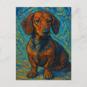 Carte Postale Impressionniste Dachshund