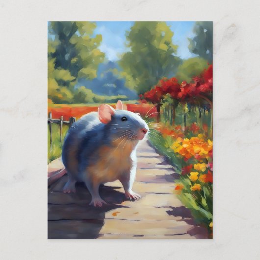 Carte Postale Impressionniste Rat Art (Devant)