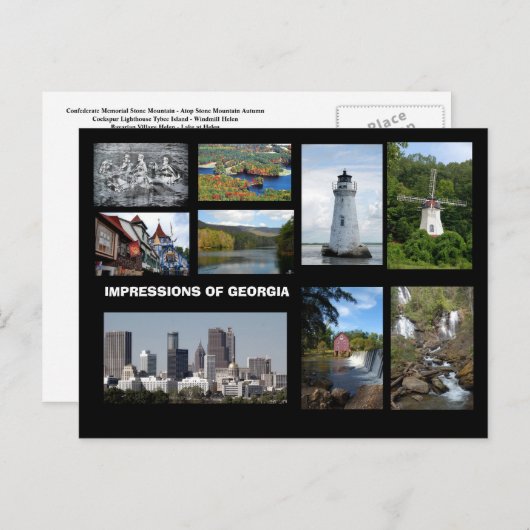 Carte postale Impressions de Géorgie (Devant / Derrière)