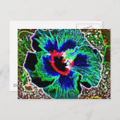 Carte Postale Impressions hébiscites hawaïennes améliorées numér (Devant / Derrière)