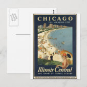 Carte Postale Impressions rétrographiques de l'affiche Vintage v (Devant / Derrière)