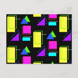 CARTE POSTALE IMPRIMANTE EN FORME GÉOMÉTRIQUE DE COULEUR NEON FL