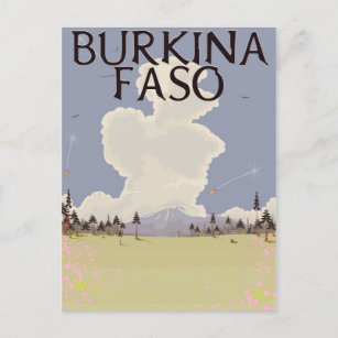 Carte Postale imprimé de l'affiche de voyage du paysage du Burki