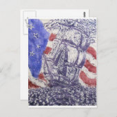 Carte Postale imprimé en bois de fer ancien (Devant / Derrière)