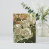 Carte postale imprimée de roses blanches vintage (Debout devant)