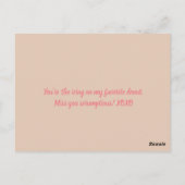 carte postale imprimée rose sur morceau rose beign (Dos)