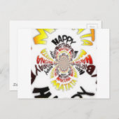 Carte Postale Imprimer Anniversaire Kaleidoscope (Devant / Derrière)