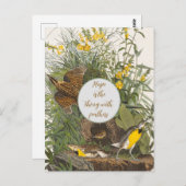 Carte Postale Imprimer vintage Audubon Meadowlark (Devant / Derrière)