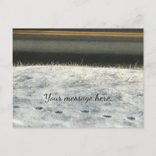 Carte Postale Imprimés pied de graisse de neige Hiver votre text