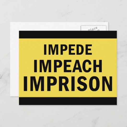 Carte Postale Imputer, Imputer, Emprisonner (Devant / Derrière)