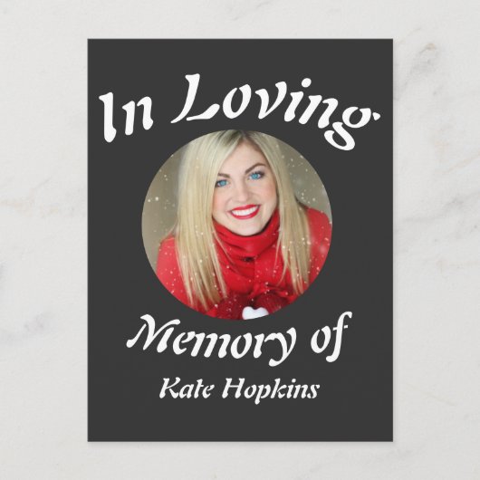 Carte Postale In Love Memory Custom Modern Elegant photo (Devant)