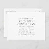 Carte Postale In Love Memory Memorial Modern Simple Citation (Devant / Derrière)