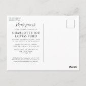 Carte Postale In Love Memory Photo Funeral Service Memorial (Dos)