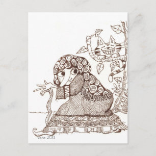 Carte Postale In the Woods Ukrainian Folk ARt