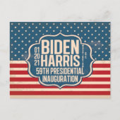 Carte Postale Inauguration commémorative de Biden Harris 59e (Devant)