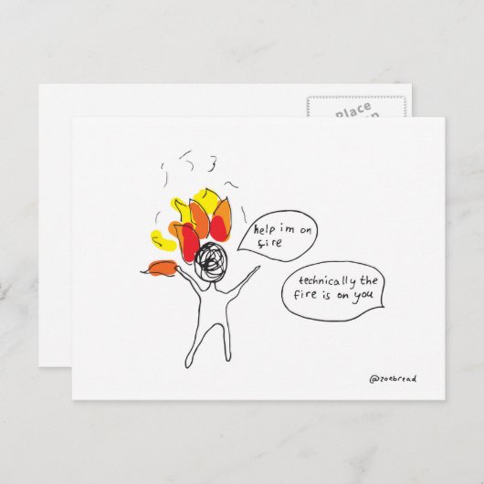 carte postale incendie (Devant / Derrière)