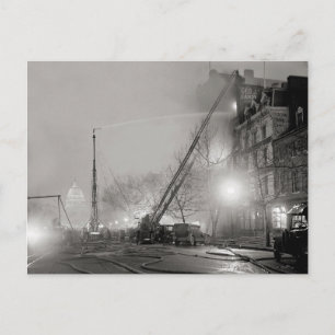 Carte Postale Incendie à cinq alarmes la nuit, 1925