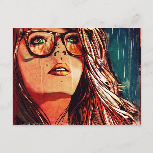 Carte Postale Incendie pluie (Devant)