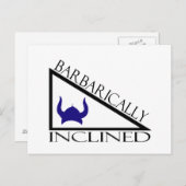 Carte Postale Inclination Barbare (Devant / Derrière)