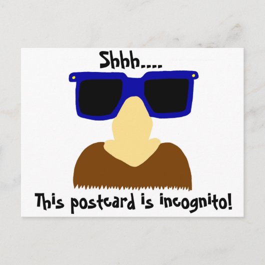 Carte postale Incognito Mustache & Lunettes (Devant)