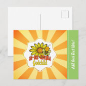 Carte Postale Incroyables tournesols et abeilles du filleul (Devant / Derrière)