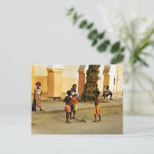 Carte Postale Inde, cour du temple (Debout devant)