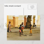 Carte Postale Inde, cour du temple (Devant / Derrière)