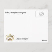 Carte Postale Inde, cour du temple (Dos)