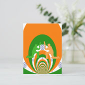 Carte Postale Inde Cricket Spirit : Design abstrait (Debout devant)