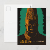 Carte Postale Inde, grande statue de bouddha (Devant / Derrière)