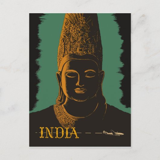 Carte Postale Inde, grande statue de bouddha (Devant)