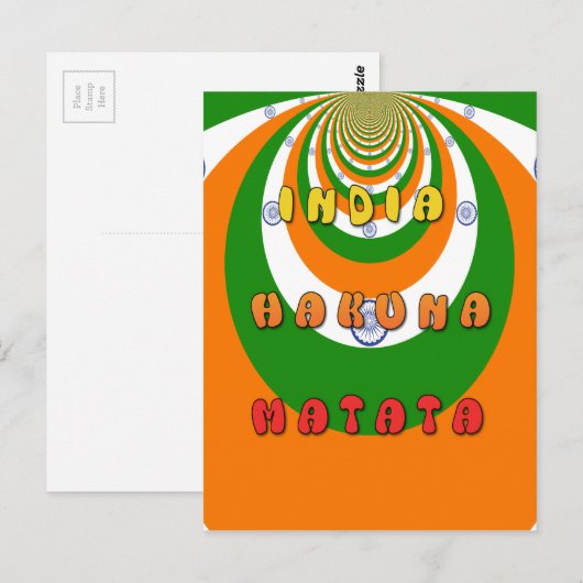 CARTE POSTALE INDE MATATA HAKUNA (Devant / Derrière)