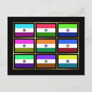 Carte postale Inde Multihue Flags