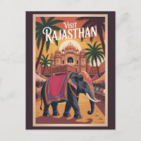 Inde Rajasthan Illustration Voyage Art Vintage