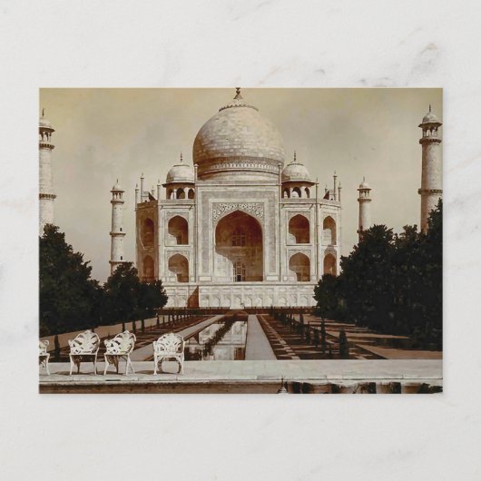 Carte Postale Inde vintage, Taj Mahal (Devant)