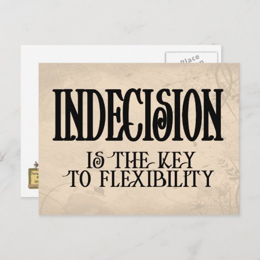 Carte Postale Indécision (Devant / Derrière)