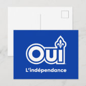 Carte Postale Indépendance du Québec OUI (Devant / Derrière)