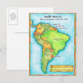 Carte Postale Indépendance sud-américaine (Devant / Derrière)