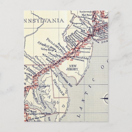 Carte Postale Index des plaques d'arpentage des routes (Devant)