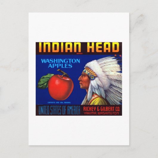 Carte Postale Indian Head Washington Apples (Devant)