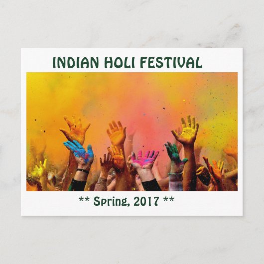 CARTE POSTALE INDIAN HOLI FESTIVAL (Devant)