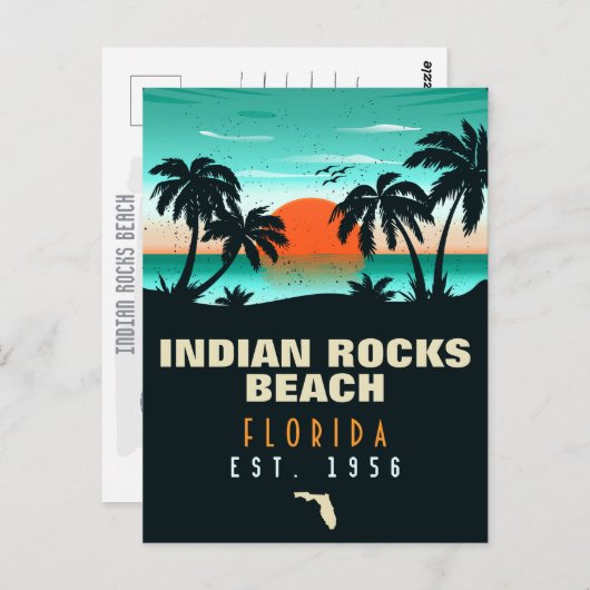 Carte Postale Indian Rocks Beach Floride Retro Sunset Souvenirs (Devant / Derrière)