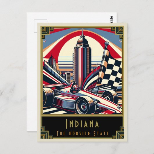 Carte Postale Indiana | Art déco (Devant / Derrière)