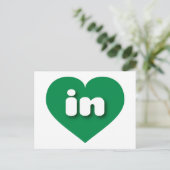 Carte Postale Indiana coeur vert - J'aime dans (Debout devant)