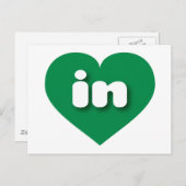 Carte Postale Indiana coeur vert - J'aime dans (Devant / Derrière)