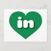 Carte Postale Indiana coeur vert - J'aime dans (Devant)